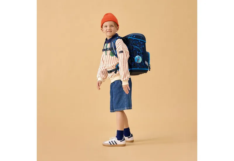 Ergobag Ergobag Schulranzen Schulranzen-Set CUBO LIGHT Bärassic Garden 5-teilig (5-teilig), Superleicht, Hugging-Rückensystem, für kleine/schmale Kinder, Blau, – Produktbild 2 von 8