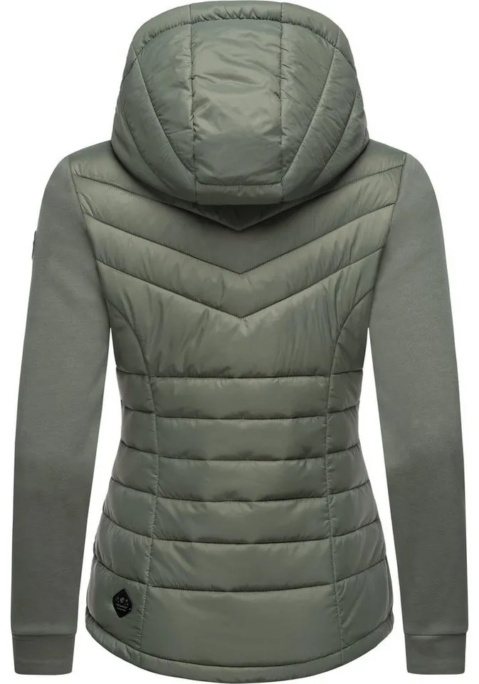 ragwear ragwear Outdoorjacke Sandrra Steppjacke aus modernem Materialmix mit Kapuze, Grün, – Produktbild 4 von 5
