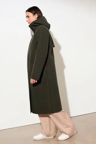 LangerChen LangerChen Kapuzenmantel aus Walk mit Membran, Dark olive (grün), – Produktbild 2 von 3