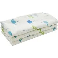 HANS NATUR Moltontücher Bio-Baumwolle 3er Set, 40 x 40 cm Wale – Produktbild 1 von 1