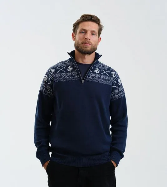 Gary Mash GARY MASH Herren-Stricktroyer Keene aus Biobaumwolle, Blau, – Produktbild 3 von 4
