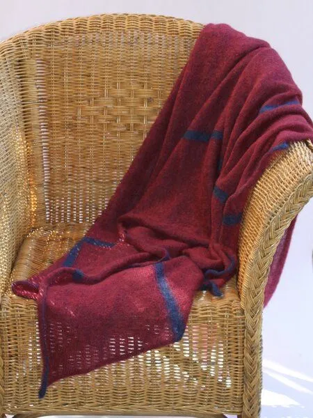 Susan's Fashion Susan's Fashion großes Mohairplaid Sue mit Karostreifen, Rotberry (rot), – Produktbild 1 von 3
