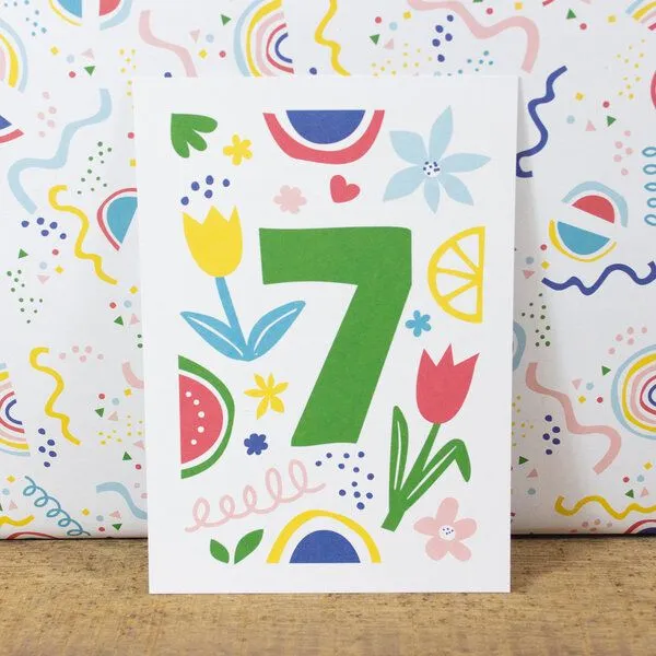 Bow & Hummingbird Bow & Hummingbird Postkarte Seven/Sieben – Produktbild 1 von 2
