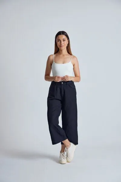 Flax and Loom Flax and Loom Leinen Culotte Betty, Black, – Produktbild 1 von 6