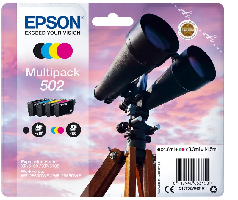 Epson Epson Tintenpatronen T02V64 schwarz, cyan, magenta, gelb, 4er-Set – Produktbild 1 von 3
