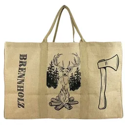 Domelo Domelo XL Brennholzkorb Jute Korb, Faltbarer Holzkorb Jutetasche als Aufbewahrungskorb für Einkauf, Holz, Zeitung oder Brennholz – Produktbild 1 von 1