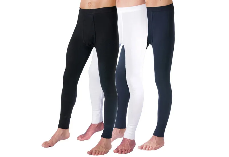 HERMKO Lange Unterhose 3540 mit Eingriff,100 % Bio-Baumwolle, Weichbund, elast. Beinabschlüsse, Weiß, – Produktbild 2 von 2