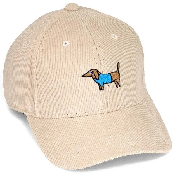 LIGARTI Bestickte Cord Cap – Steffen der Dackel – LIGARTI Tiermanufaktur, Sand, – Produktbild 1 von 4