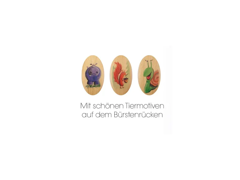 Canal Instrumente Canal Instrumente Kinderhaarbürste aus geöltem Buchenholz, Naturhaarborsten Maße 18,5 x 5 x 3 cm – Produktbild 2 von 2