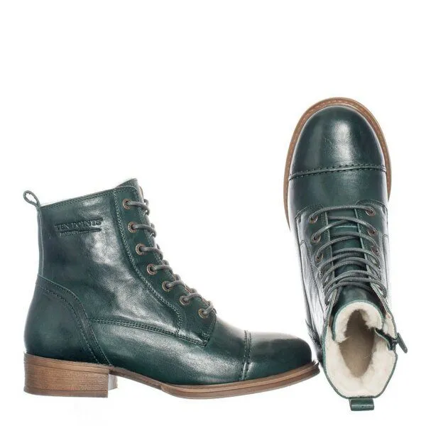 Ten Points Ten Points gefütterte Schnürstiefel, Pandora Boots, vegetabil gegerbtes Leder, Grün, – Produktbild 3 von 3
