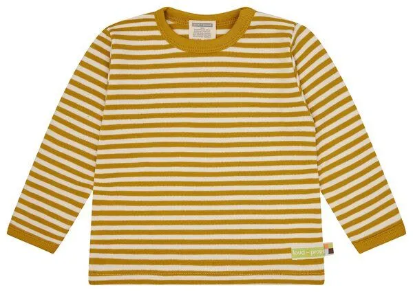 loud + proud loud + proud Babys & Kinder Shirt Interlock Ringel, GOTS-zertifiziert, Curry(gelb), – Produktbild 1 von 2
