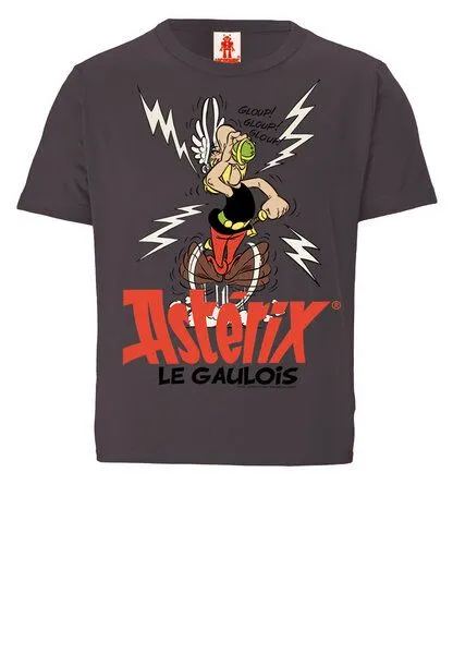 LOGOSH!RT LOGOSH!RT - Asterix le Gaulois - Zaubertrank - Bio T-Shirt Print, Blau-grau, – Produktbild 5 von 6