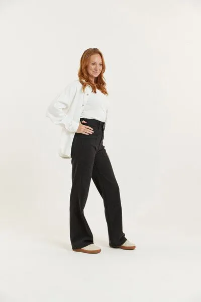 Flax and Loom Flax and Loom Tencel-Baumwoll Jeans Straight Fit Modell: Dinah, Schwarz, – Produktbild 2 von 4