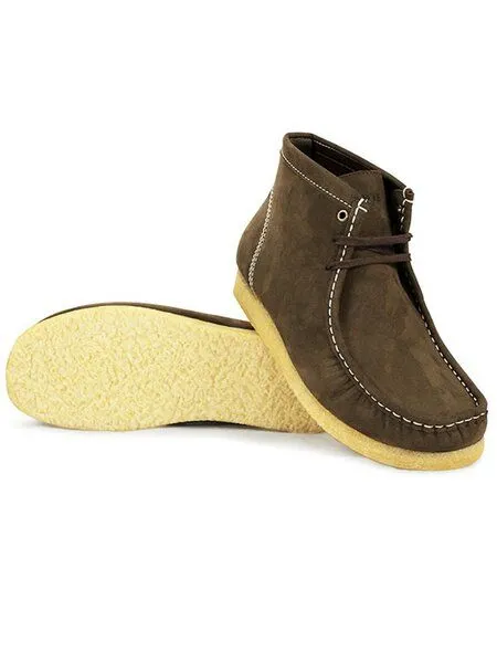 Will's Vegan Shop Will's Vegan Shop Mokkassin-Stiefel Veganes Wildleder Herren, Dunkelbraun veganes wildleder, – Produktbild 1 von 2