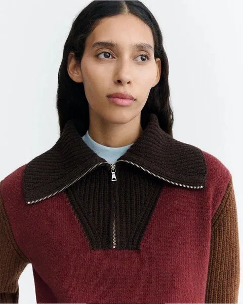 thinking mu thinking mu Damen Pullover - Tanit Knitted Sweater - aus Wolle, Brown, – Produktbild 2 von 4
