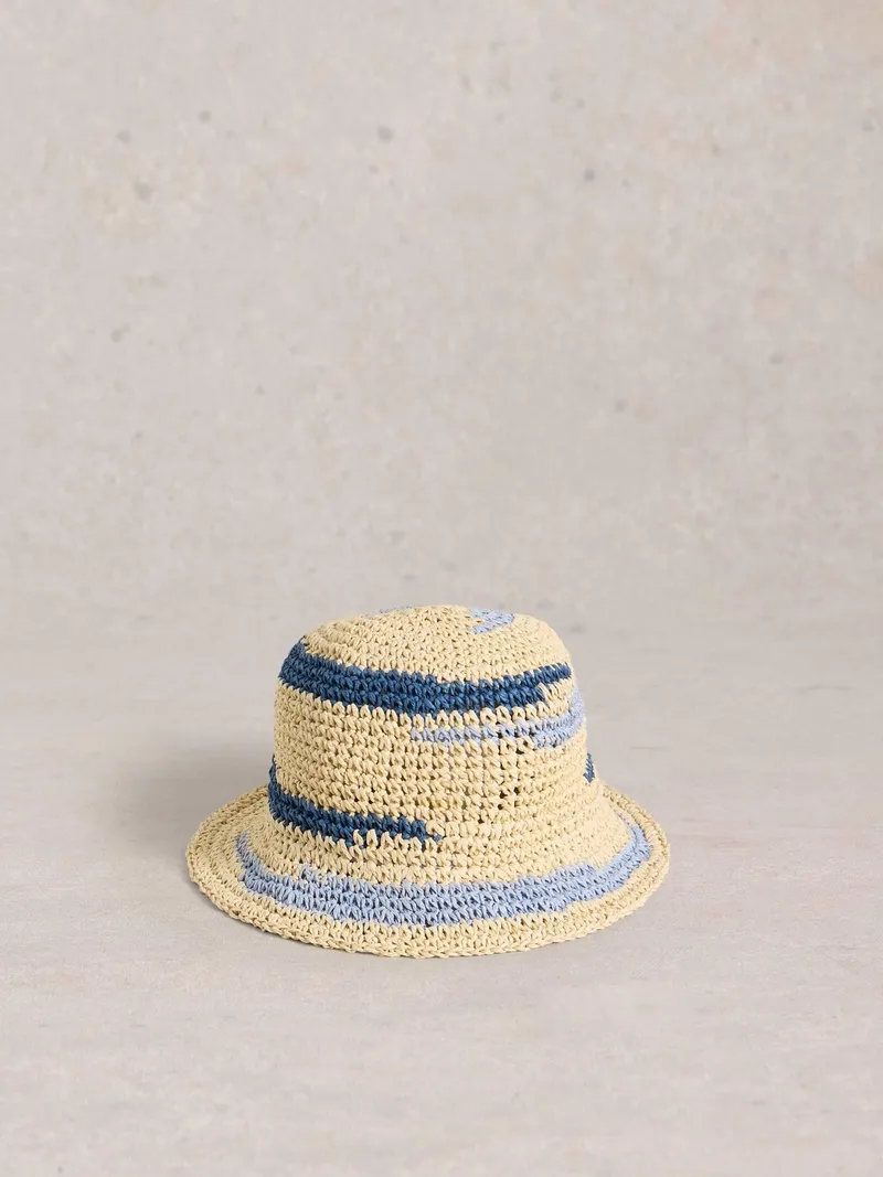 White Stuff Sonnenhut Crochet - Einheitsgröße, Blau multi, – Produktbild 1 von 2