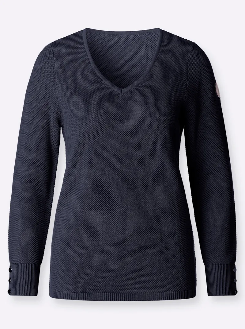 Witt V-Ausschnitt-Pullover marine, Marine, – Produktbild 2 von 2