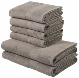 OTTO home Handtuch Set Juna, 6-tlg., 2 Duschtücher (70x140) 4 Handtücher (50x100), Walkfrottee (6-St), 100% Baumwolle, Handtuch-Set mit Bordüre, Uni-Farben, weich – Produktbild 1 von 1