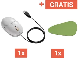 NagerIT Nager-IT Optische Maus "Die Faire Maus" Kabellänge 2,1 m grau + Gratis Mousepad grün – Produktbild 1 von 1