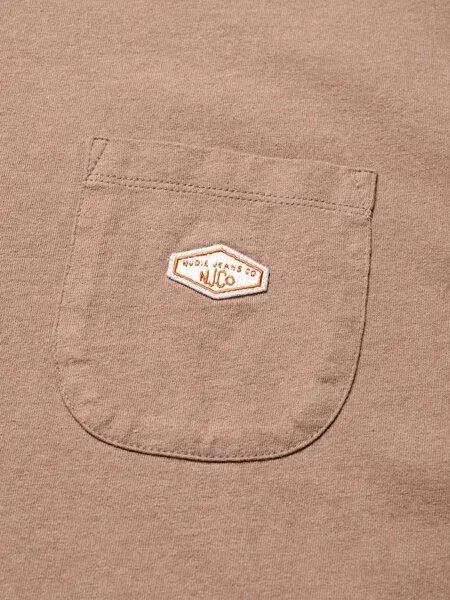 Nudie Jeans Nudie Jeans T-Shirt Leffe Pocket - Brown Melange – Produktbild 1 von 3