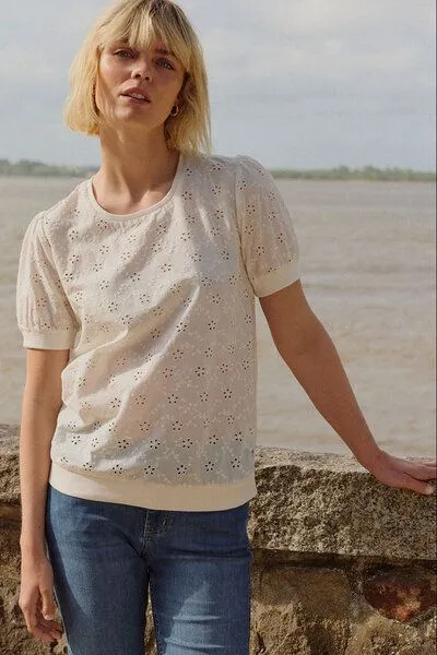 Tranquillo Tranquillo Bluse Leeaa aus Bio-Baumwolle - white / 42 – Produktbild 3 von 6