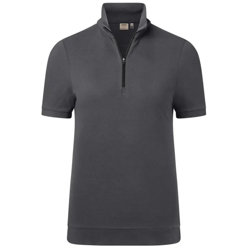 HAKRO HAKRO Zip-Shirt Piquè ECO #334 Gr. 2XS karbongrau – Produktbild 1 von 1