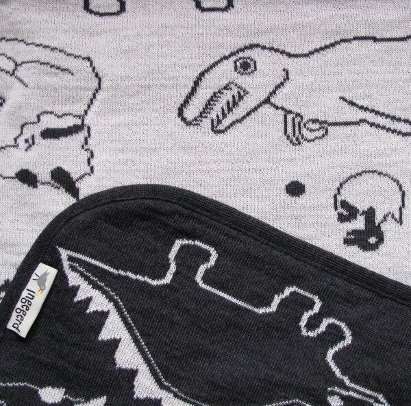 ingegerd ingegerd Wolldecke Jurassic, Schwarz/weiss, – Produktbild 3 von 4