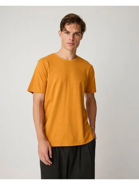 KnowledgeCotton Apparel KnowledgeCotton Apparel Basic T-Shirt, Golden oak, – Produktbild 4 von 4