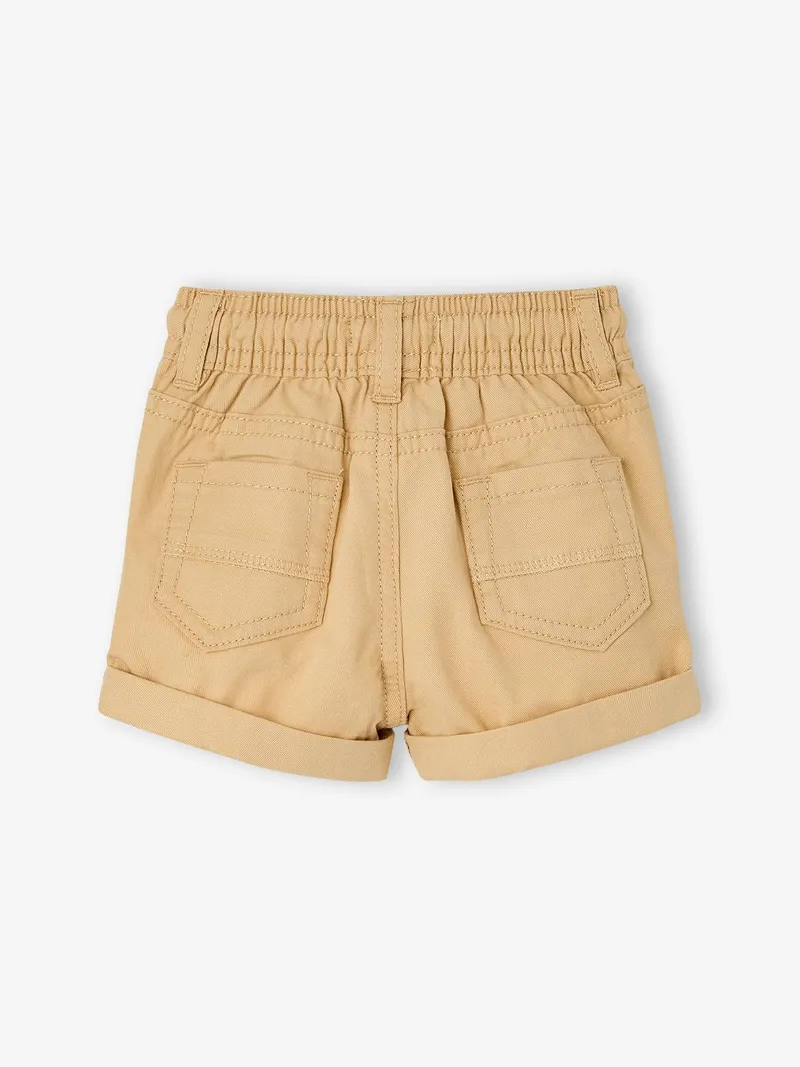 Vertbaudet Jungen Baby Shorts mit Dehnbund cappuccino, Cappuccino, – Produktbild 2 von 3