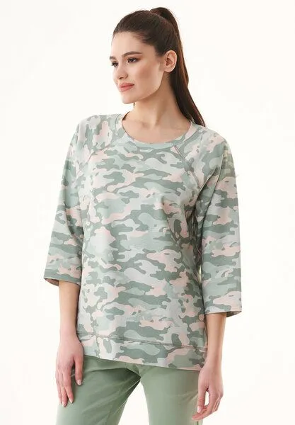 ORGANICATION ORGANICATION Sweatshirt aus Bio-Baumwolle mit Camouflage-Muster, Multi(camouflage), – Produktbild 3 von 4