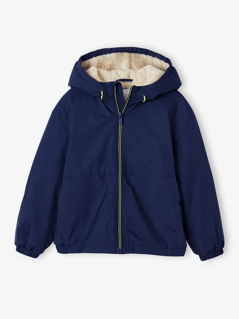 Vertbaudet Übergangsjacke mit Teddyfleecefutter Jungen, Marine, – Produktbild 1 von 4