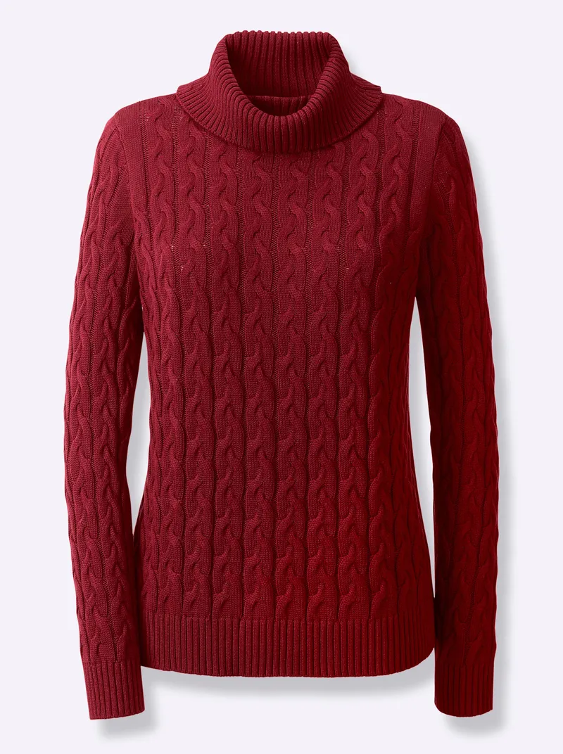 heine Feinstrickpullover dunkelrot, Dunkelrot, – Produktbild 3 von 3