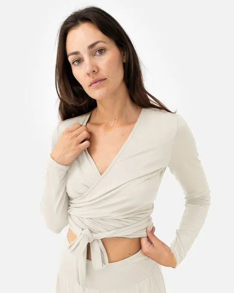 Lotuscrafts Lotuscrafts Amina Wrap Top, Almond milk, – Produktbild 1 von 4