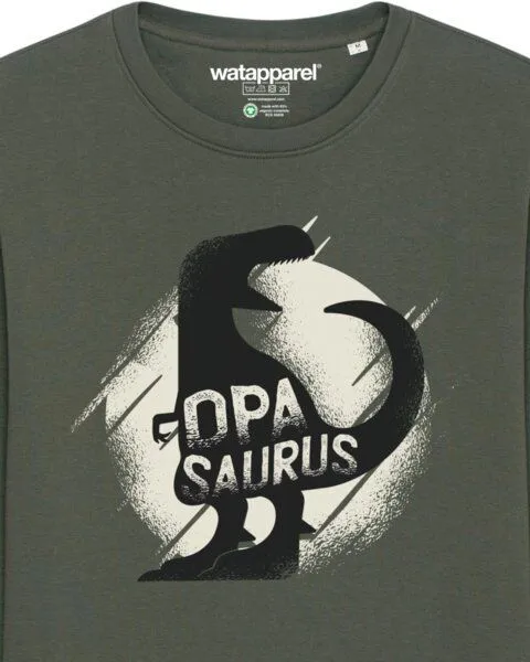watapparel watapparel Sweatshirt Unisex Opasaurus, Khaki, – Produktbild 3 von 3