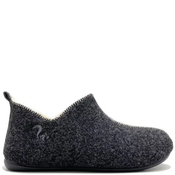 thies Hausschuh Slipper Boot "thies ®", echte Wolle und Bio-Schurwolle, fair produziert, Anthracite (dunkelgrau), – Produktbild 1 von 4