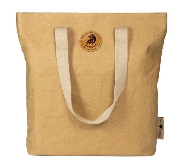 PAPERO Shopper Tasche aus Kraft Papier PAPERO KANGOO, Hellbraun, – Produktbild 1 von 4