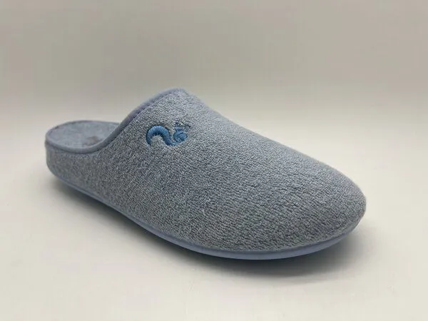 thies Veganer Bambus Slipper "thies ® Bamboo", Damen, mit Wechselfussbett, Indigo light blue (blau), – Produktbild 4 von 4