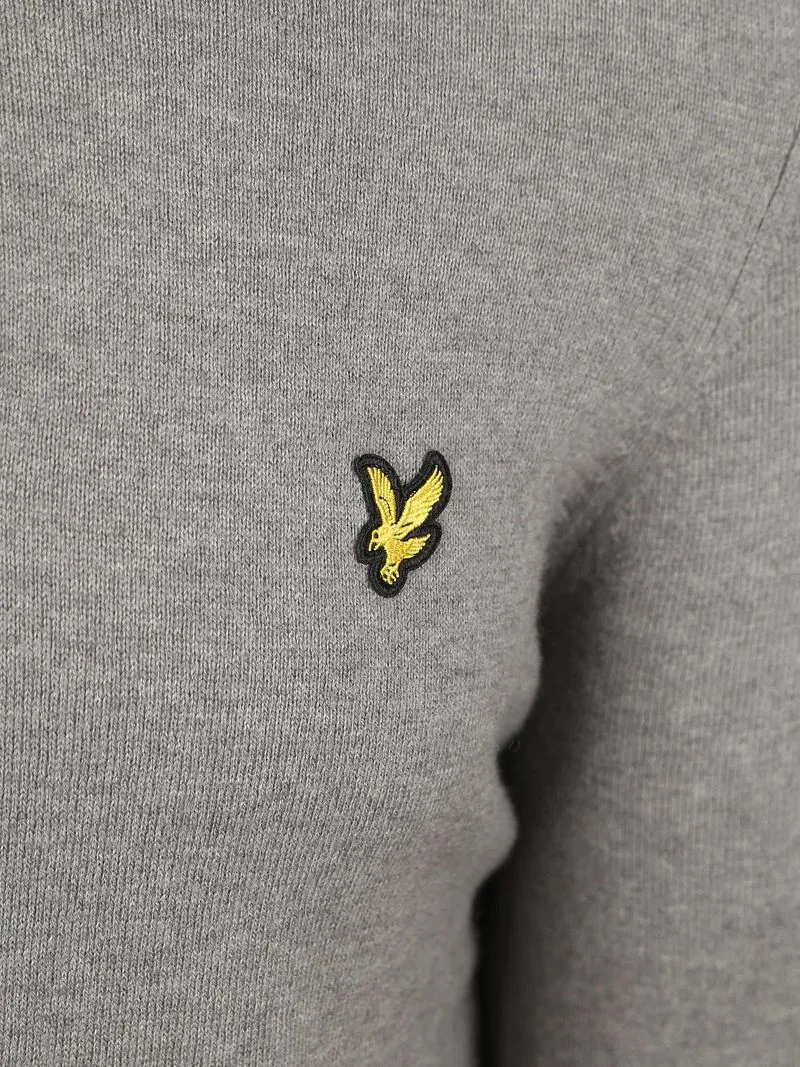 Lyle and Scott Lyle & Scott Half Zip Pull Merino Wolle Grau - Größe M, Grau, – Produktbild 2 von 3