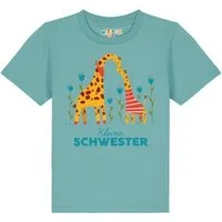 watabout kids watabout.kids T-Shirt Kinder GIraffe Kleine Schwester, Teal monstera, – Produktbild 1 von 1