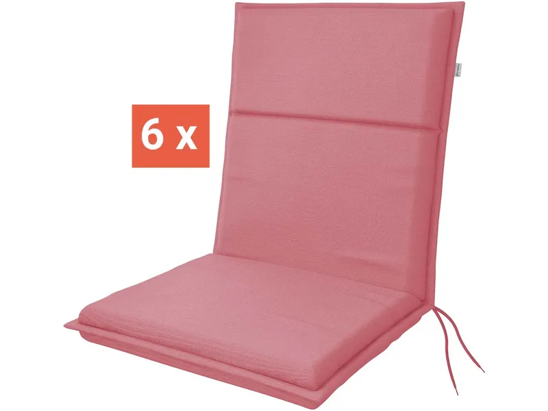 Doppler doppler Auflage "LIFE" für Niederlehner, 6er-Pack, 100x48x4 cm, Polyester, himbeer – Produktbild 1 von 1