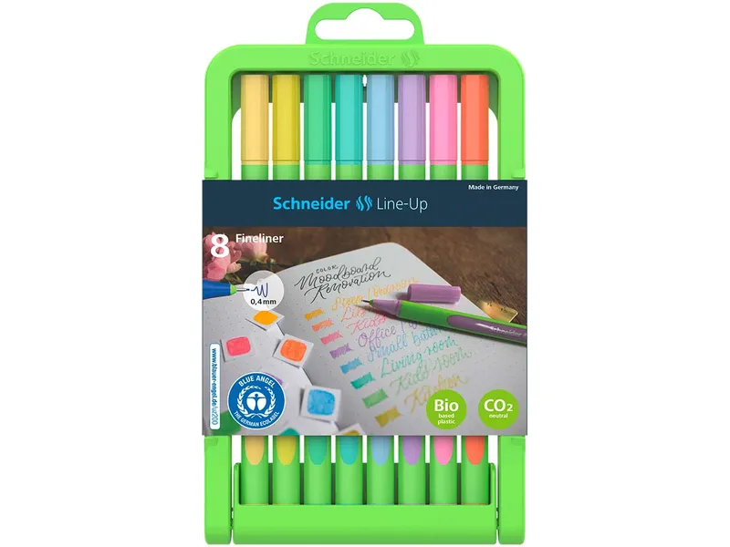 Schneider Schneider Fineliner "Line-Up" pastell 8er Stiftebox, farbig sortiert – Produktbild 1 von 1