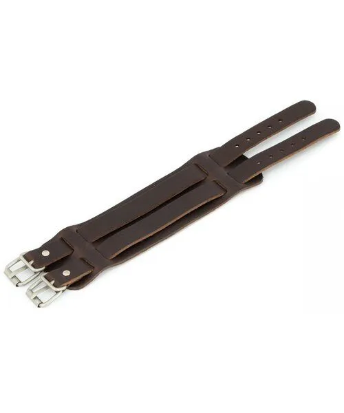 Simaru Simaru Breites Schnallenarmband Leder, Braun, – Produktbild 3 von 4