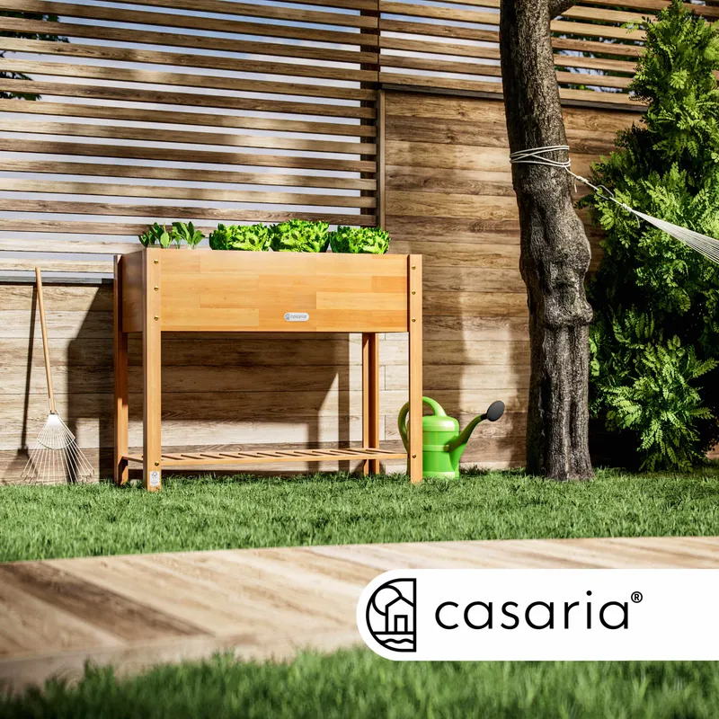 Casaria® Hochbeet Akazienholz FSC®-zertifiziert 100x40x84cm – Produktbild 1 von 2