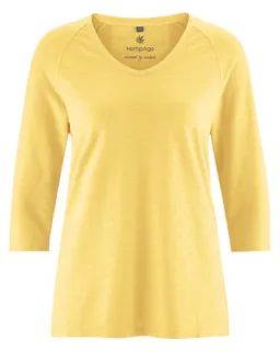 HempAge Hempage Damen vegan Raglan Shirt Gelb – Produktbild 1 von 1