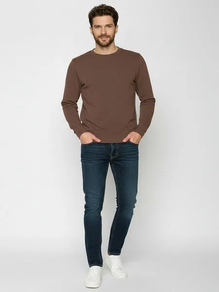 GreenBomb GREENBOMB Basic Wild - Gemütliches Sweatshirt aus Bio-Baumwolle / GOTS / Fair & Vegan, Braun (earth wood), – Produktbild 3 von 4