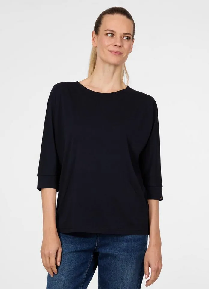 ragwear ragwear 3/4-Arm-Shirt SHIMONA mit Rundhalsausschnitt, ohne Verschluss, aus Baumwollmischung, Blau, – Produktbild 1 von 1