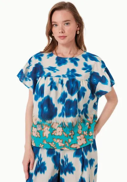 ORGANICATION ORGANICATION Bluse aus Bio-Baumwoll-Voile mit Blumenmuster, Blurry flowers, – Produktbild 1 von 4