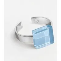 ALEXASCHA ALEXASCHA Geometrischer Ring aus Glas, mini | PUREFORM, Himmelblau, – Produktbild 1 von 1