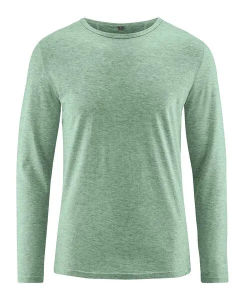 HempAge Hempage Herren Langarmshirt mit Yakwolle/Hanf/Bio-Baumwolle, Menta (grün), – Produktbild 1 von 4