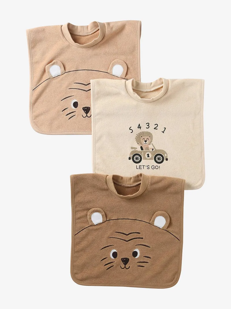 Vertbaudet 3er-Pack Baby Schlupf-Lätzchen, Karamell, – Produktbild 1 von 4